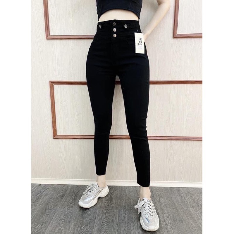 [ FREESHIP ] quần bò cạp cao, quần jean hai cúc sườn siêu đẹp sẵn hàng tại shop _ Hàng sẵn