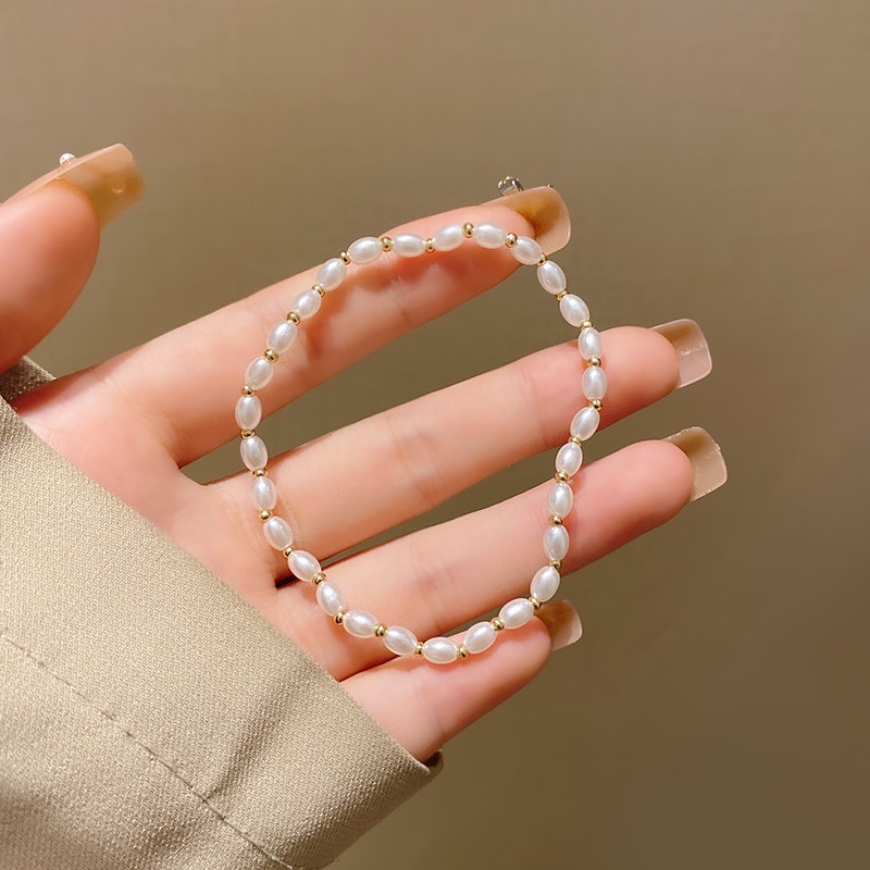 Vòng Tay Co Giãn Đính Hạt Ngọc Trai Thời Trang Hàn Quốc