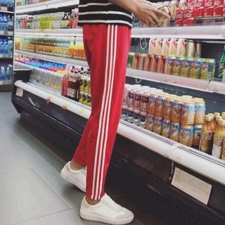 Stripped pants - Quần 3 sọc trắng - Đỏ