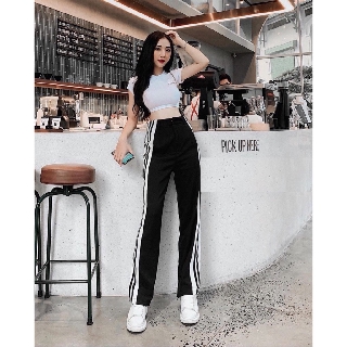 Set croptop + quần thể thao ống rộng