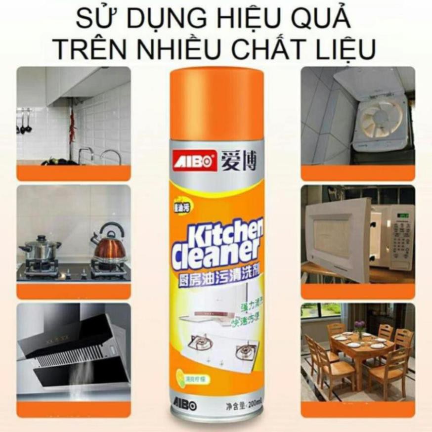 Bình xịt bọt tuyết tẩy rửa siêu sạch mầu cam kitchen cleaner nhà bếp 500ml