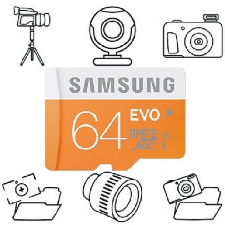 Thẻ nhớ Samsung 64GB – CHÍNH HÃNG – MicroSD Samsung Class10 - Bảo hành 5 năm – Kèm Adapter