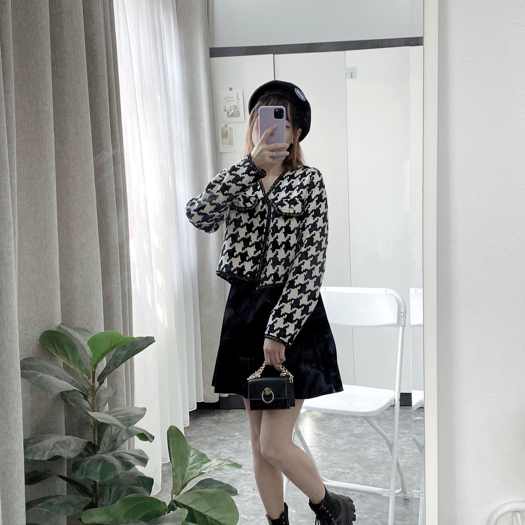 ÁO DẠ TWEED, ÁO KHOÁC DẠ NỮ THIẾT KẾ HỌA TIẾT RICZAC | BigBuy360 - bigbuy360.vn