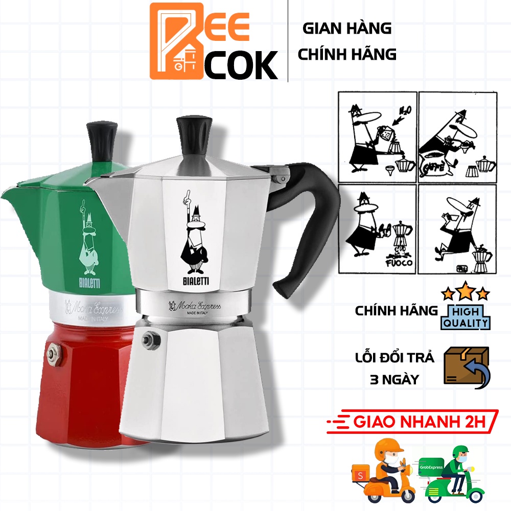 Ấm pha cà phê Bialetti Moka Express 6 tách - hàng chính hãng