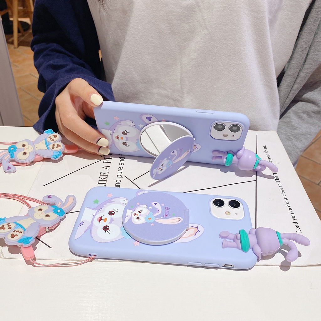 Iphone 6G 6plus 7G 8G 7 8plus X Xs XR X max 11 11pro max 12 12mini 12 pro max Stella Lou Disney phone case/cover with Mirror Bracket Stand