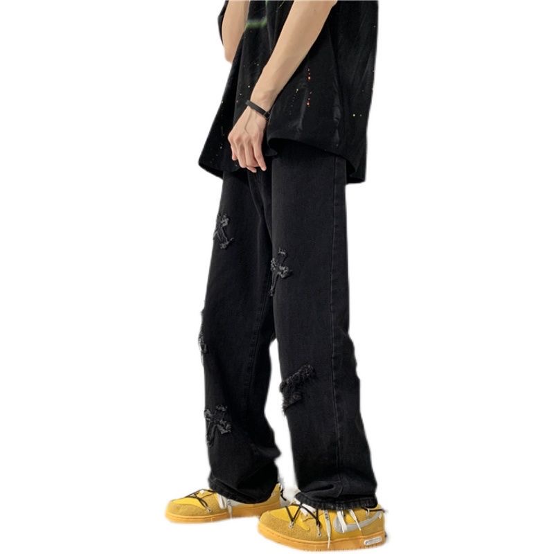 Quần jean dài MMIOT dáng rộng phong cách hip hop thời trang cá tính cho nam