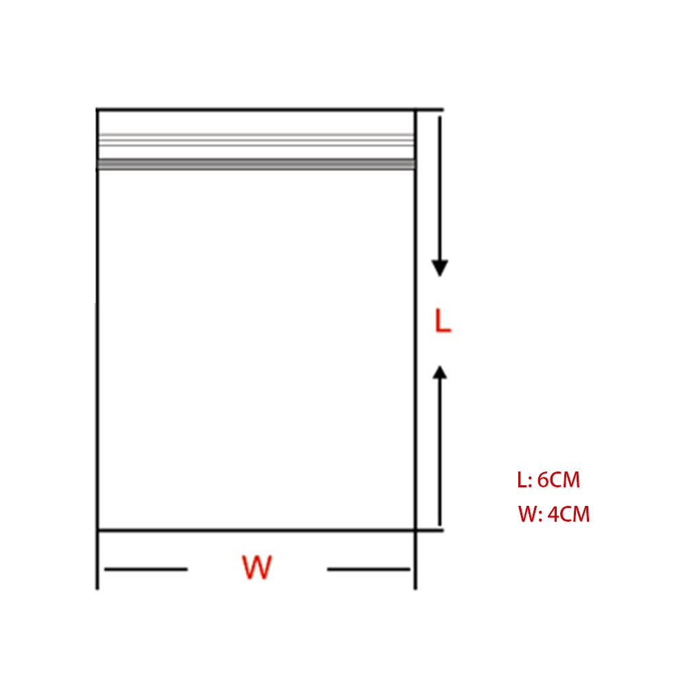 Bộ 100 túi nhựa trong suốt kéo khóa tự đóng có thể đóng lại được kích thước nhỏ
