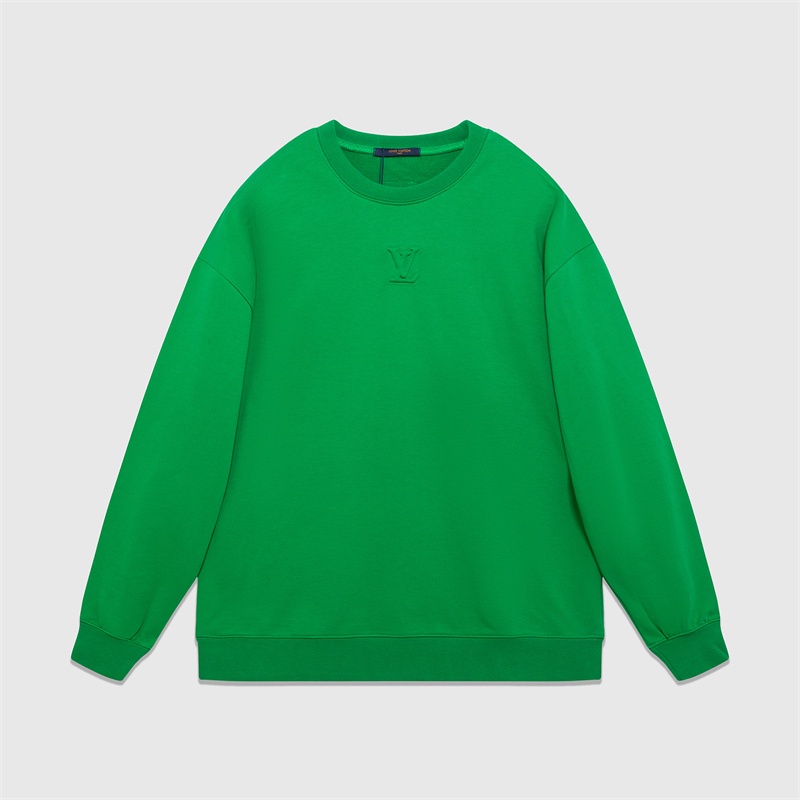 L & V Áo Sweater Ba Chiều Dập Nổi Logo Phía Trước Đơn Giản Thời Trang Đa Năng Nhiều Màu Sắc Terry