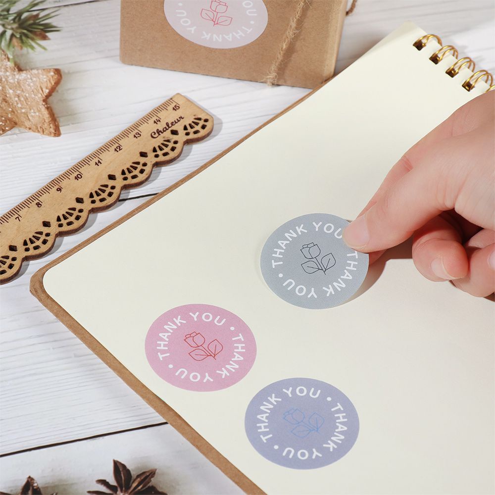 Cuộn 500 Nhãn Dán In Chữ Thank You Dùng Trang Trí Hộp Quà/Tiệc Cưới