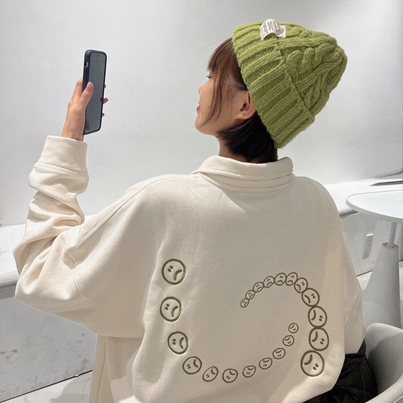 Áo nỉ tay dài cổ polo sweater OVERDONE - NASS
