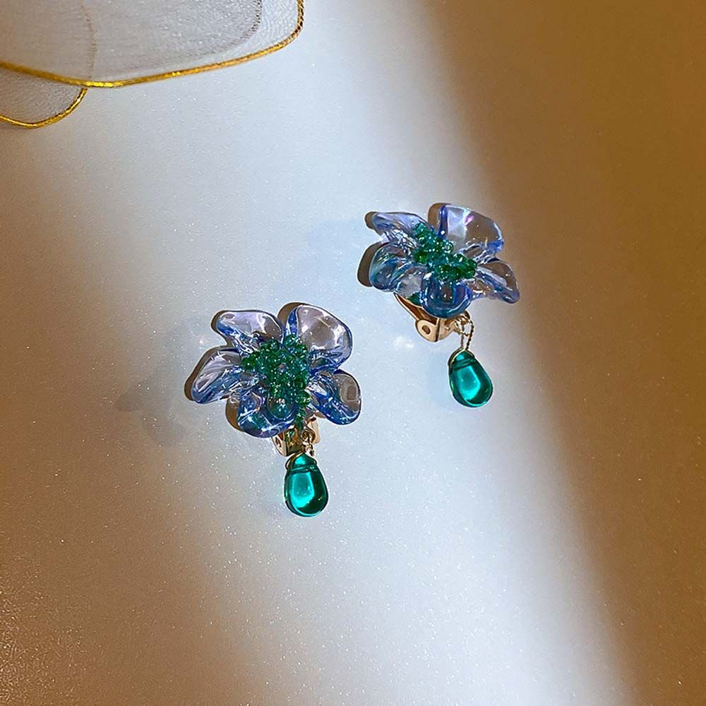 Khuyên Tai Kẹp Hình Hoa Bằng Acrylic Nhiều Màu Sắc Phong Cách Hàn Quốc Cổ Điển Thời Trang Cho Nữ