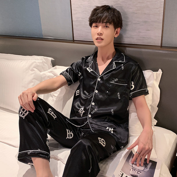 Bộ Đồ Ngủ Pijama Vải Phi Bóng Cho Nam Size L-5Xl