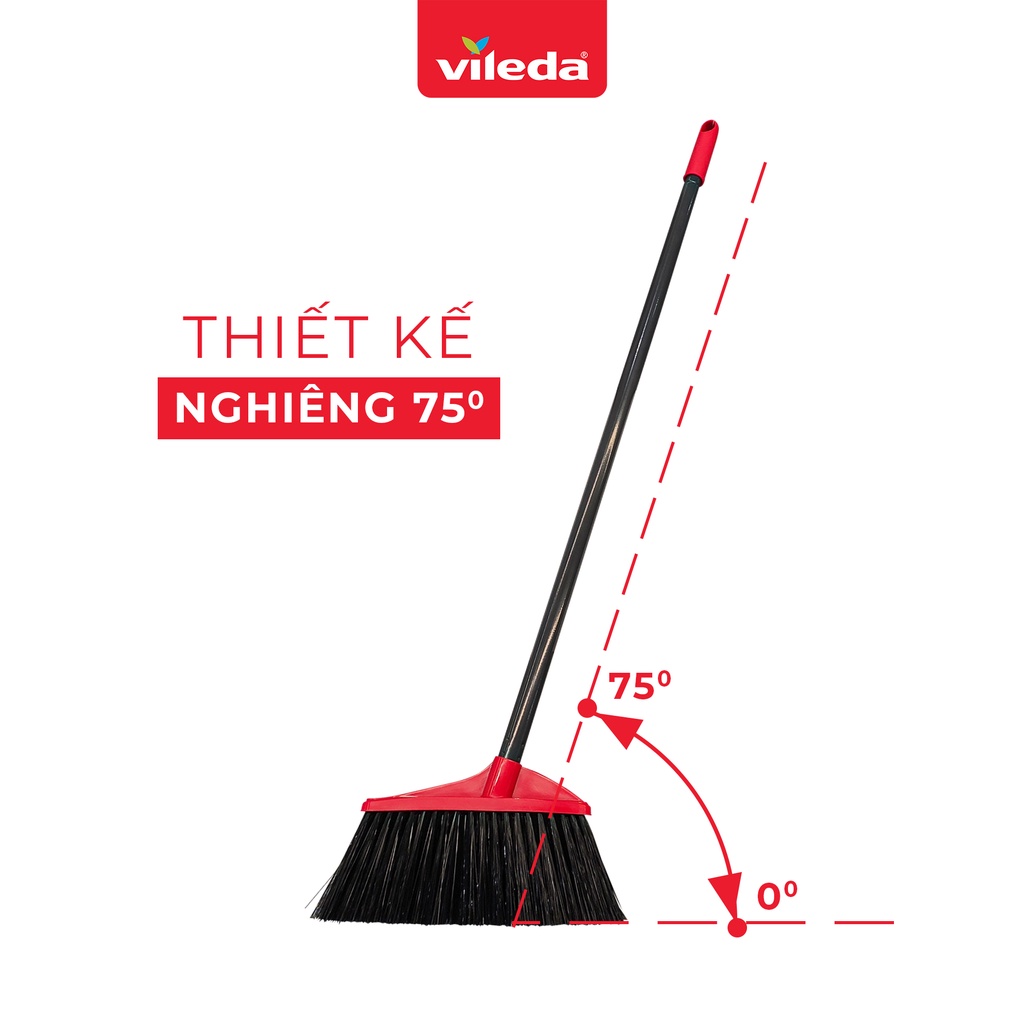 Chổi quét nhà VILEDA Clean&amp;Close 2in1 gồm chổi và hót rác, lông chổi bằng nhựa chống cong vênh - TSU159114