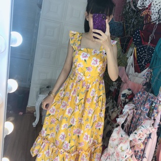 Đầm maxi vàng
