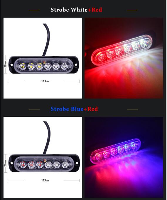Đèn Led Kevanly Nhấp Nháy Cảnh Báo Khẩn Cấp 6 Bóng 12-24v Cho Xe Hơi