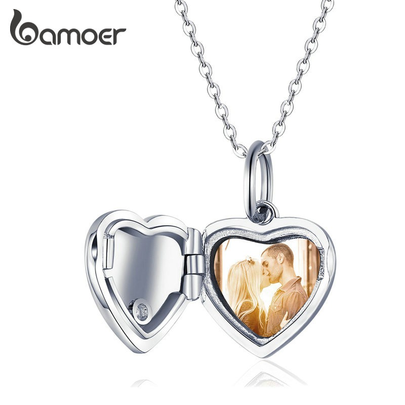 Mặt trang sức BAMOER BSC102 trang trí vòng đeo tay/ vòng cổ kiểu trái tim độc đáo DIY