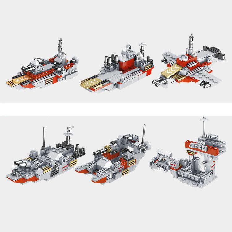 (1000+ CHI TIẾT - HÀNG LOẠI 1)Bộ Đồ Chơi Lắp Ghép Kiểu LEGO Mô Hình Chiến Hạm, Tàu Sân Bay, Người Máy 8 in 1