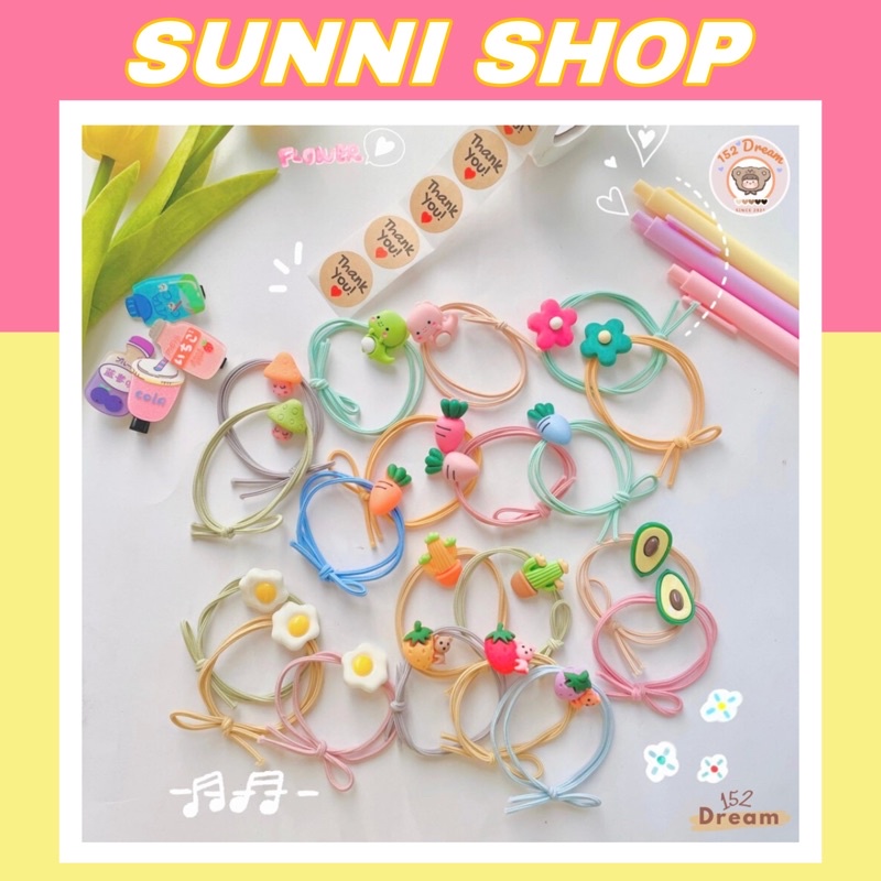 Combo 10 Thun Buộc Tóc Nhiều Hình Dễ Thương