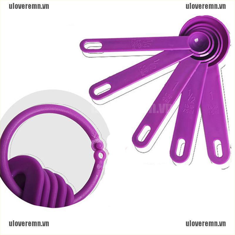 Set 5 Muỗng Đo Lường Bằng Nhựa Tiện Dụng Khi Nấu Nướng