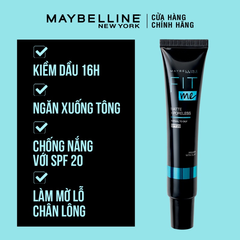 Kem Lót Kiềm Dầu Ngăn Xuống Tông SPF 20 Fit Me Primer Matte+Poreless Maybelline New York 30ml | BigBuy360 - bigbuy360.vn