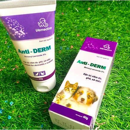 Bôi Ngoài Da ANTIDERM Đặc Trị Viêm Da, Ghẻ, Xà Mâu Cho Chó Mèo 40g - thuốc bôi nấm