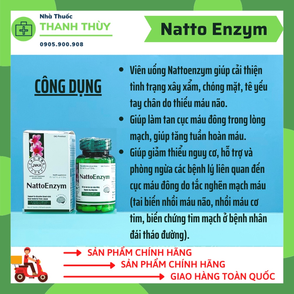 Viên Uống NattoEnzym DHG Cải Thiện Tuần Hoàn Máu Não, Cao Huyết Áp