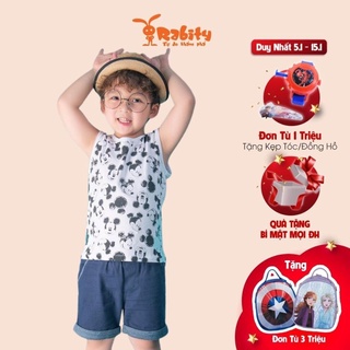 Áo thun bé trai sát nách RABITY cotton họa tiết mickey 5349.5556