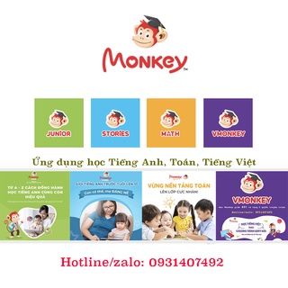 Toàn quốc [E-voucher] Trọn gói 4 app (Monkey Junior, Monkey Stories, Monkey Math, VMonkey) và tặng quà