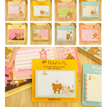 Z0277 Giấy Note Ghi Chú Gấu Rilakkuma Bukao