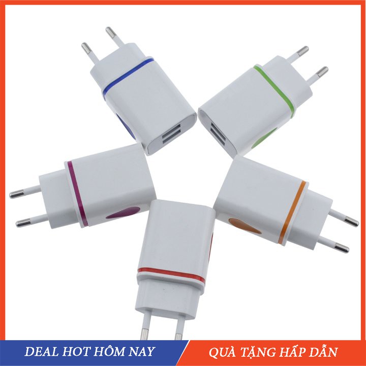 [Freeship toàn quốc từ 50k] Củ Sạc 2 Cổng - 5V - 2,4A Tích Hợp Đèn Ngủ Thông Minh