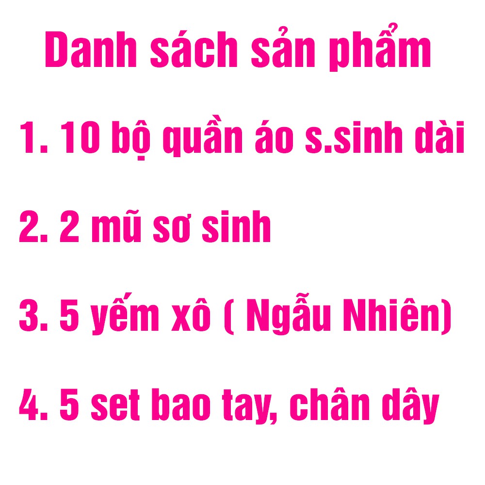 Set đồ sơ sinh 37 món loại đẹp cho bé trai, bé gái từ 0-5kg - Tặng che thóp cho bé