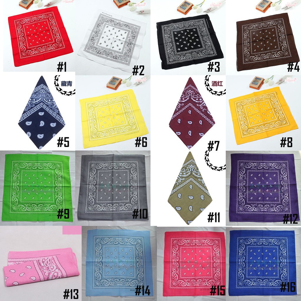 Khăn Choàng Cổ / Khăn Tay / Băng Đô Bằng Cotton Mềm Mại Phong Cách Hiphop Thời Trang 55cm * 55cm