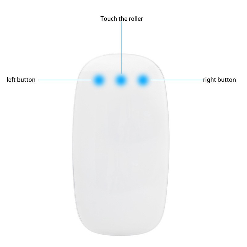 Wireless Mouse Magic Ultra-Thin Curved Press  Mouse Ergonomic Optical Usb Computer Ultra-Thin Bluetooth 3.0 Mouse For Apple Mac Pc Plastic Without Battery White
