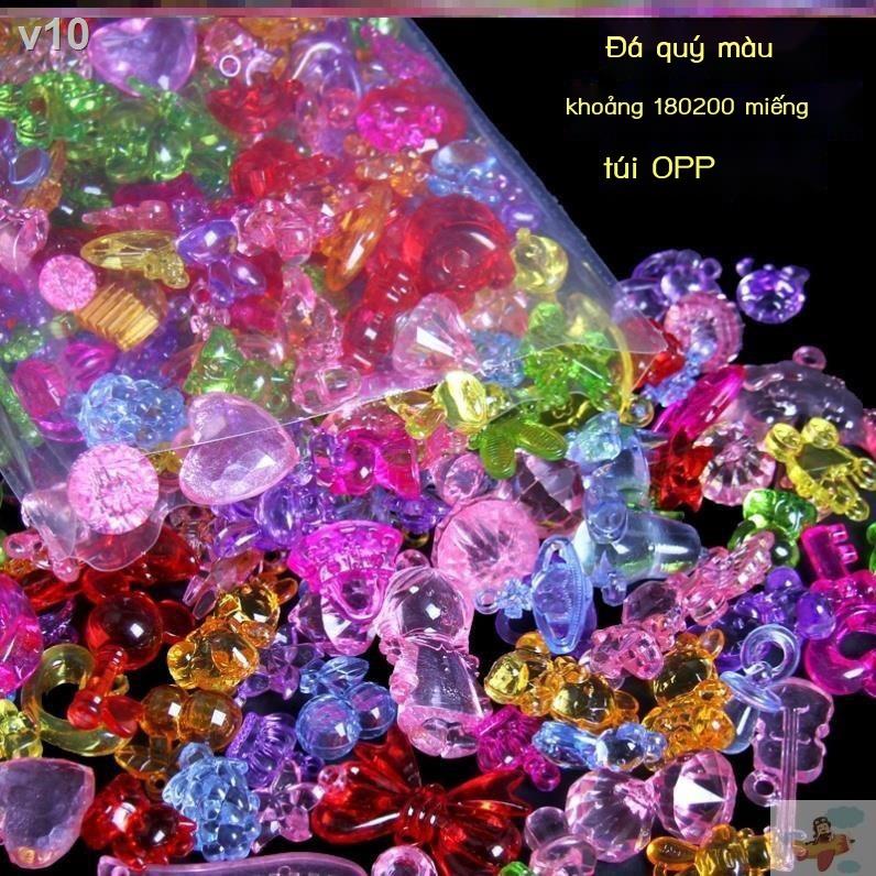 Đá quý giả màu cô gái đồ chơi lớn pha lê câu đố kim cương bảy trẻ em nhựa
