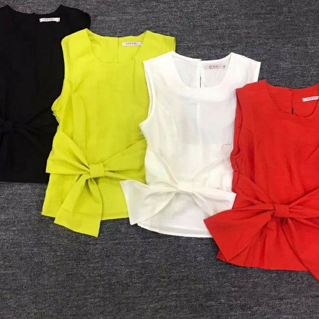 Áo đũi cột nơ bánh bèo