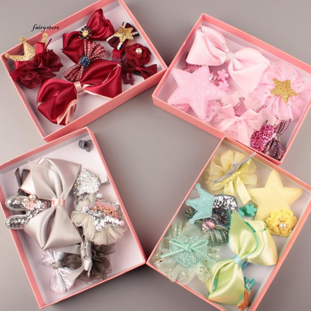 Set 10 Kẹp Tóc Nơ Dễ Thương Cho Bé Gái