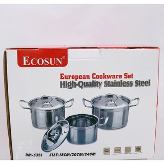 Bộ nồi Inox 3 đáy Ecosun BM-S351