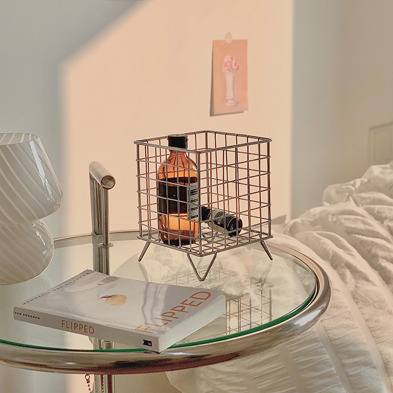 Rổ Đựng Đồ Bốn Chân Bằng Sắt DIY Kiểu Cổ Điển Sắp Xếp Gọn Gàng