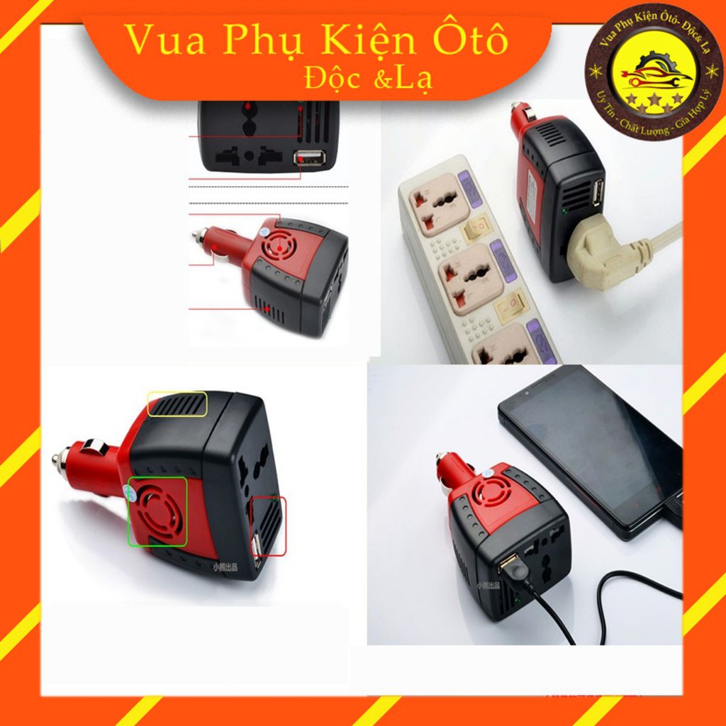 Bộ chuyển đổi nguồn 12V-220V tiện ích - cao cấp