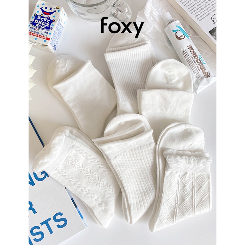 Tất Nữ Ống Trắng Phong Cách Lolita Nhật Bản Foxy - FOS017