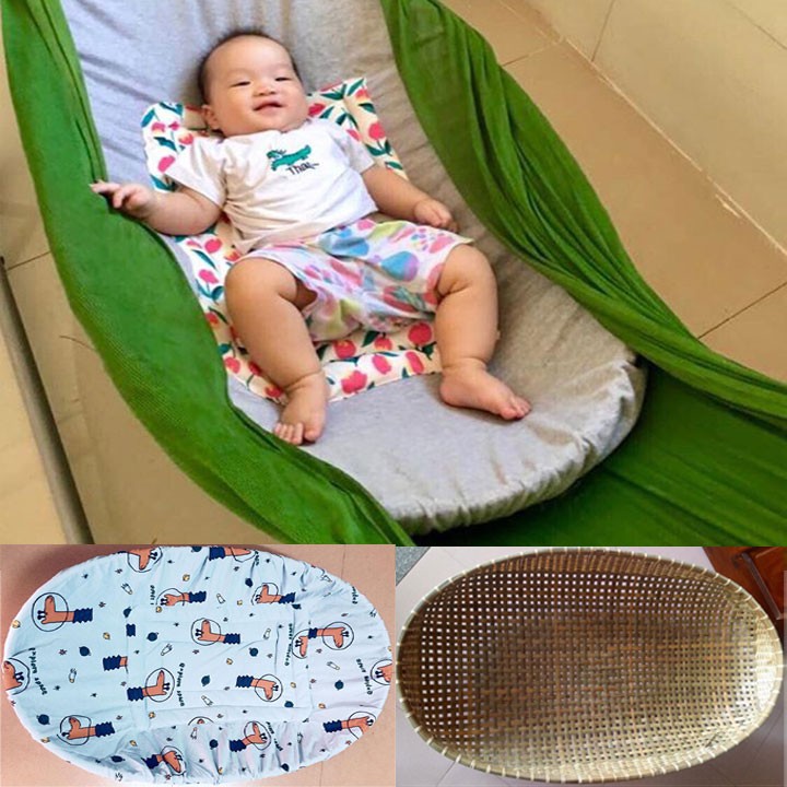 Nôi tre kèm Nệm lót nôi cho bé nằm võng chống cong lưng | BigBuy360 - bigbuy360.vn
