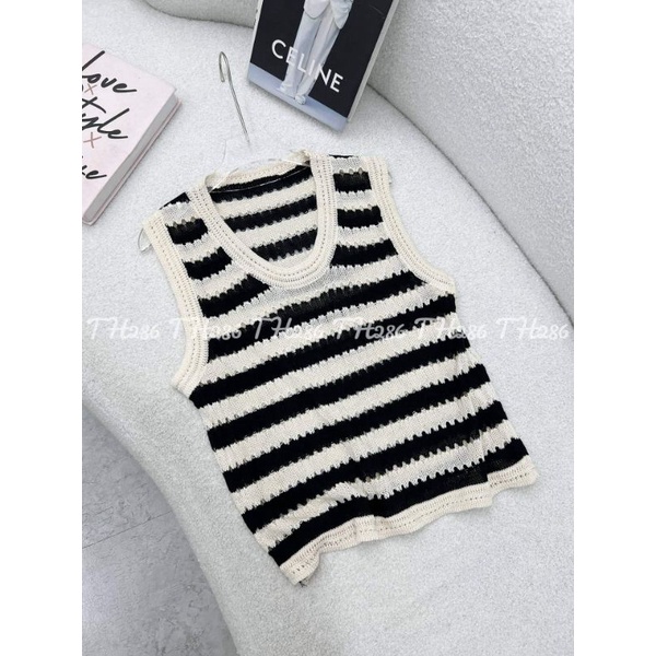 Áo len kẻ ba lỗ hàng QCL1