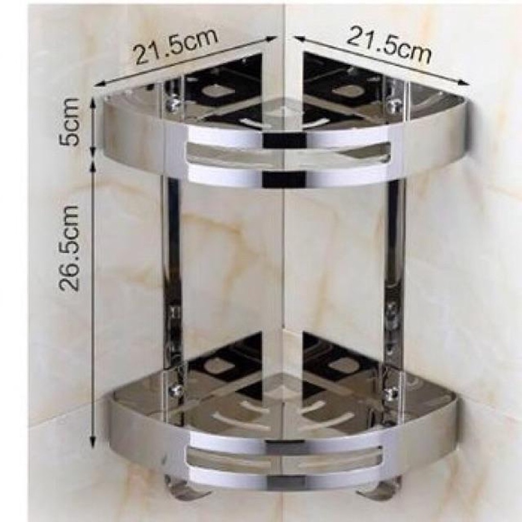 Kệ góc nhà tắm 2 tầng, kệ góc 2 tầng đa năng inox sus 304 giá tốt