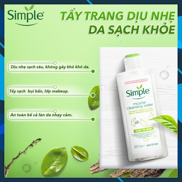 Nước Tẩy Trang Dịu Nhẹ Simple Kind To Skin Micellar Water 200ml - Bu Store | WebRaoVat - webraovat.net.vn