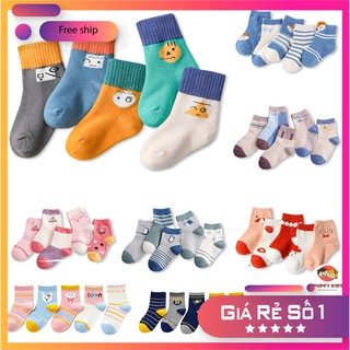 Set 5 đôi tất vớ trẻ em ⚡RẺ VÔ ĐỊCH⚡ Tất trẻ em PUPPY KIDS hàng loại đẹp mềm giữ ấm tốt cực xinh dành cho bé trai bé gái
