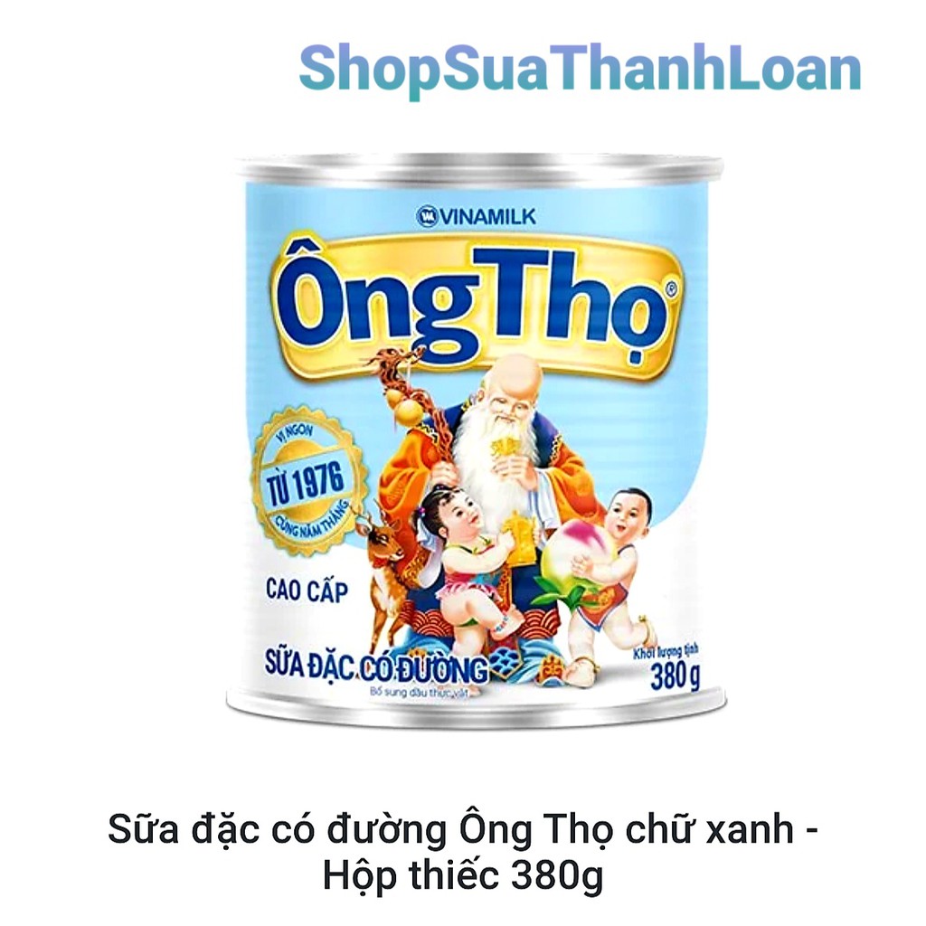  [HSD T4-2022] SỮA ĐẶC CÓ ĐƯỜNG ÔNG THỌ CHỮ XANH - Hộp thiếc 380gr