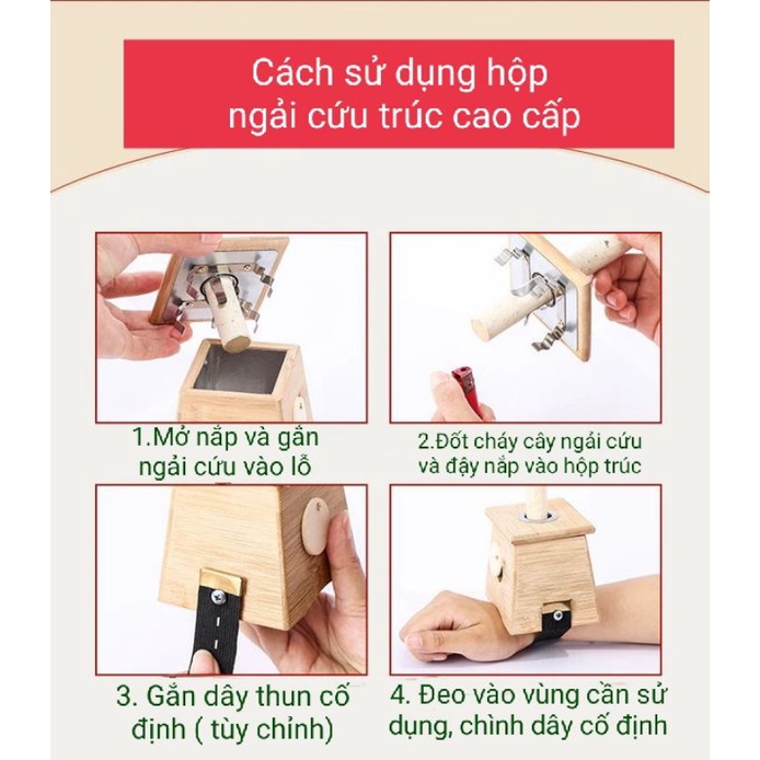 Hộp trúc cứu ngải cao cấp 2 lỗ .Dùng hơ điếu ngải cứu, nhang ngải.