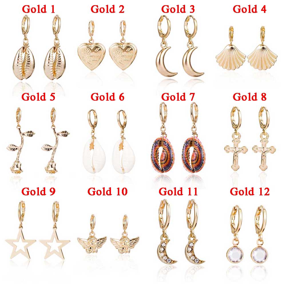 Khuyên tai dáng tròn phối màu độc đáo cho nữ