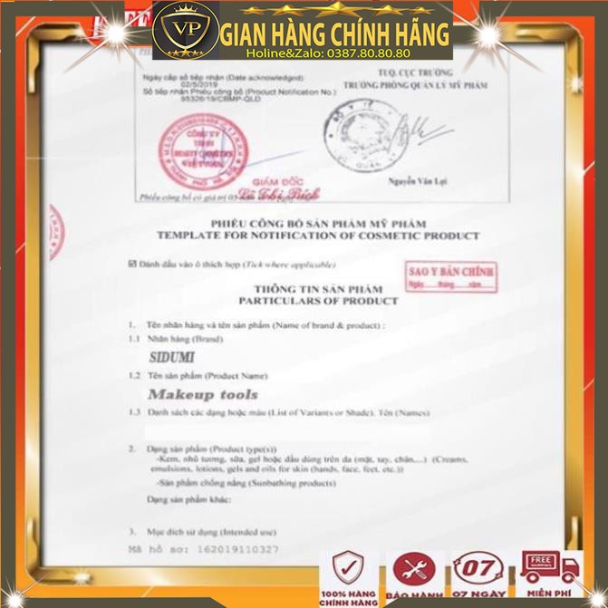 Cọ chổi đánh son môi 2 đầu có nắp dùng tán son tô son vẽ viền môi đánh phấn mắt và kẻ mắt chính hãng sidumi hàn quốc