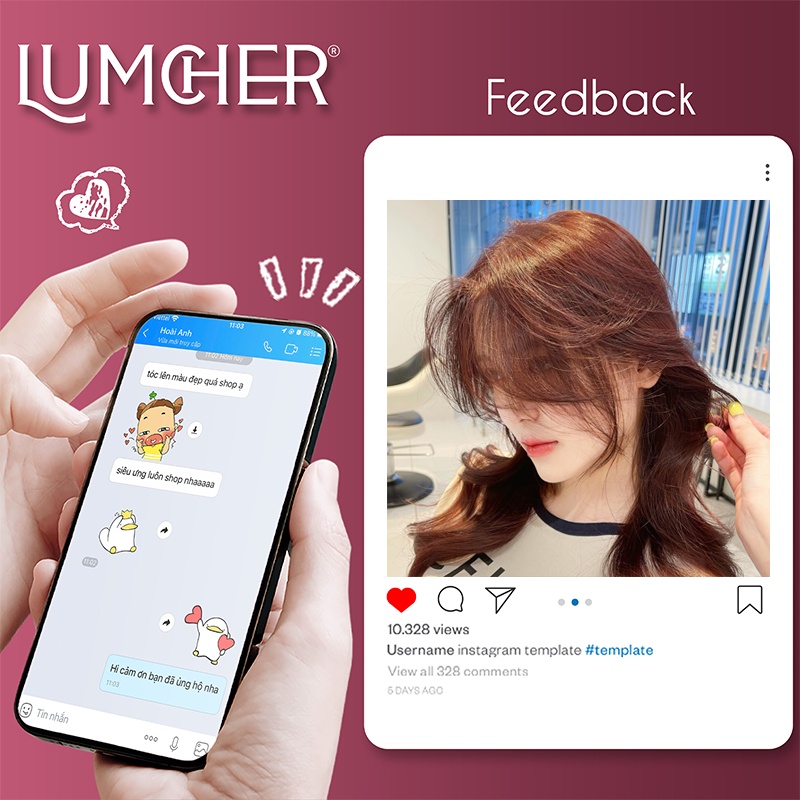 Thuốc nhuộm tóc Đỏ Tím - Đỏ Tía tại nhà chính hãng Lumcher LC24